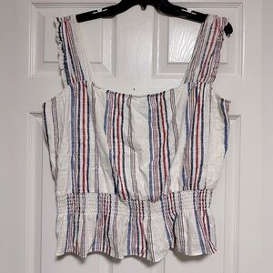 NWOT Draper James RSVP Squareneck Peplum-Hem Tank size XXL